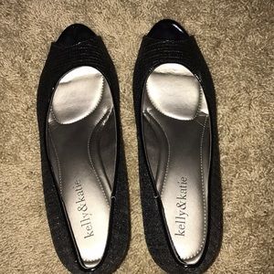 Kelly & Katie Sparkly Black Heels